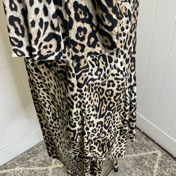 Vintage Cocomo for Women Size XL Brown Black Leopard Print Button Down Shirt Top - Picture 5 of 12